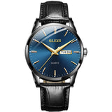 OLEVS Relógio masculino clássico de quartzo à prova d'água com pulseira de couro comercial popular relógio masculino casual