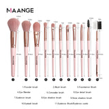 MAANGE Pincéis de Maquiagem Pro Pink Conjunto de Pincéis Pó Sombra Misturando Delineador Cílios Sobrancelha Maquiagem Beleza Pincéis Cosméticos