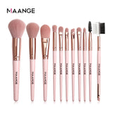 MAANGE Pincéis de Maquiagem Pro Pink Conjunto de Pincéis Pó Sombra Misturando Delineador Cílios Sobrancelha Maquiagem Beleza Pincéis Cosméticos